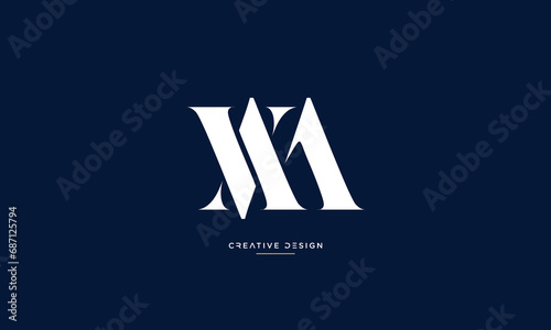 VM or MV Alphabet letters logo monogram