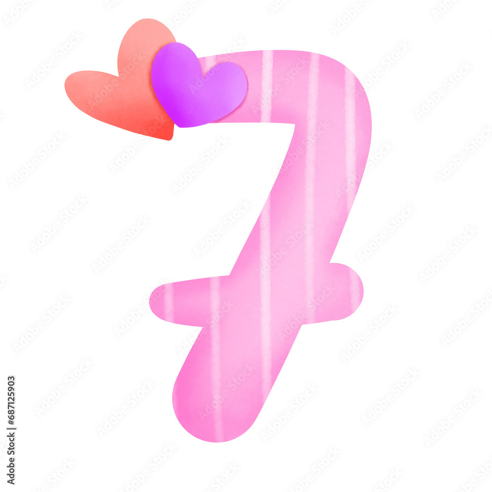 Set of illustrations alphabet A-Z and numbers 0-9, Pink Valentine's Day theme with cute hearts. Set of illustrations alphabet A-Z and numbers 0-9, Pink Valentine's Day theme with cute hearts.