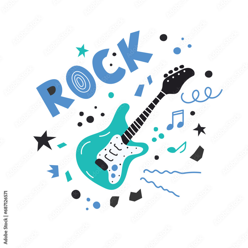 Guitar vector illustration. Rock music composition. Guitar vector illustration. Rock music composition.