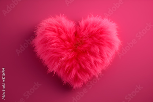 San valentin 3d heart made of fur