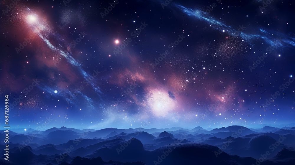 Fantasy space background with stars and nebula. 3d rendering