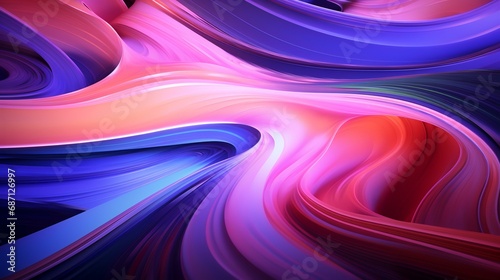 3d rendering of abstract wavy background in blue and red colors