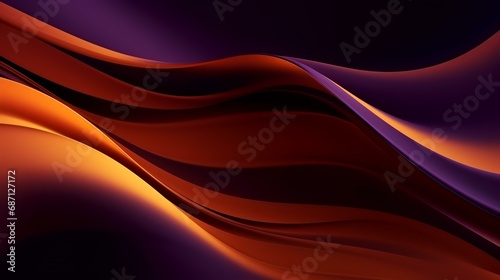 abstract background with smooth wavy lines in orange and purple colors