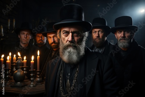 portrait Jew man in black hat