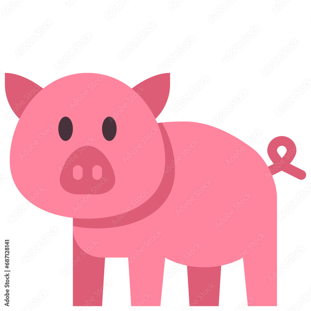 pig flat icon pig flat icon