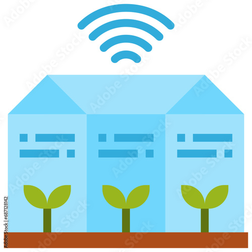 smart greenhouse flat icon