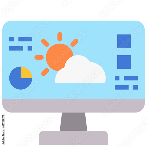 climate monitoring flat icon
