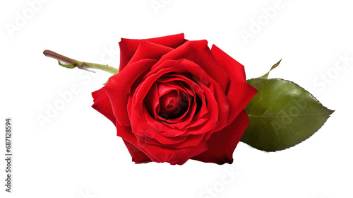 Red rose isolated on transparent background  PNG image with background removed  Created with Generative Ai technology.