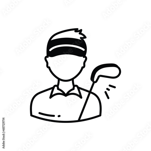 Golf Player icon vector stock illustration