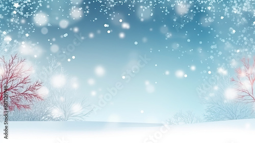 Snowy background with snowflakes and snow flakes on a blue background. This asset is suitable for winter-themed designs, holiday greeting cards, seasonal promotions, and festive social media posts. © Planetz