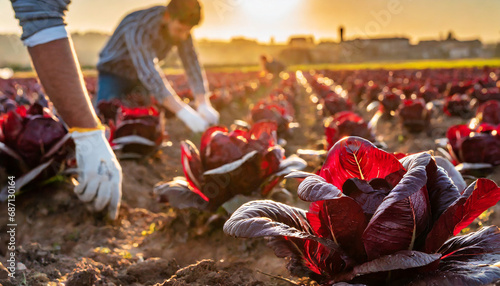 coltivazione radicchio rosos campi agricoltura  photo