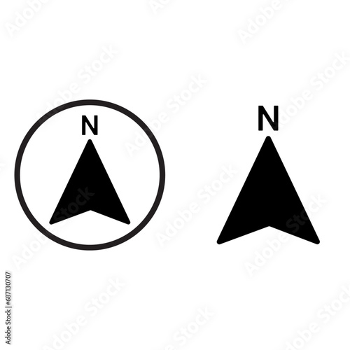 Arrow Compass Icon Vector Logo Template. North Direction.
