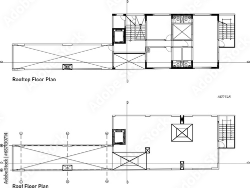 Vector sketch illustration of architectural design of high rise multi-storey apartment building plan
