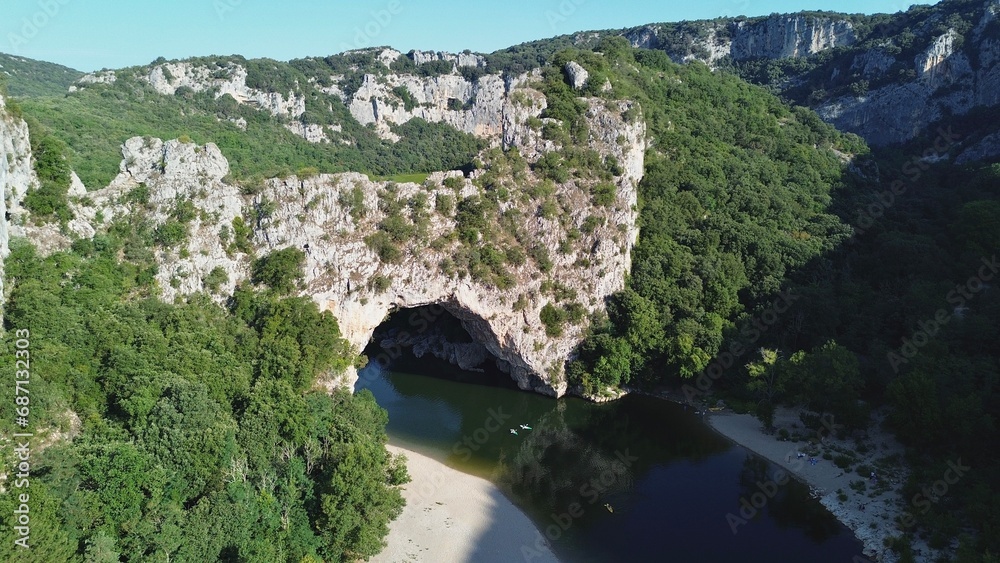 Drone photo Pont d'arc gorges de l'Ardèche France Europe	