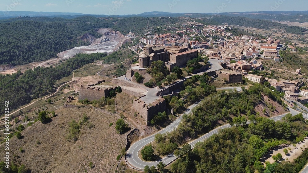 drone photo Cardona Castle, Castillo de Cardona Spain Europe	
