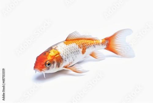 beautiful koi fish on a white background. generative ai