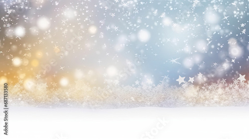 Snowy background with trees and snowflakes. A peaceful winter scene perfect for holiday themes, Christmas cards, or seasonal advertising. Ideal for adding a festive touch to digital and print designs.