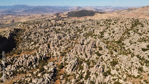 drone photo Natural Park Torcal de Antequera, Paraje Natural Torcal de Antequera Malaga Spain Europe
