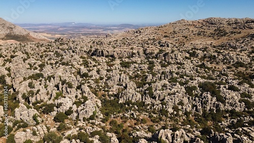 drone photo Natural Park Torcal de Antequera, Paraje Natural Torcal de Antequera Malaga Spain Europe