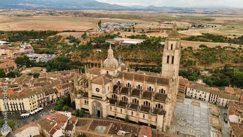 drone photo Segovia Cathedral, Catedral de Segovia Spain Europe