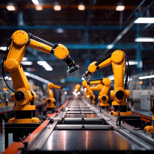 Robotic automatic servo arms for automated assembly line in factory