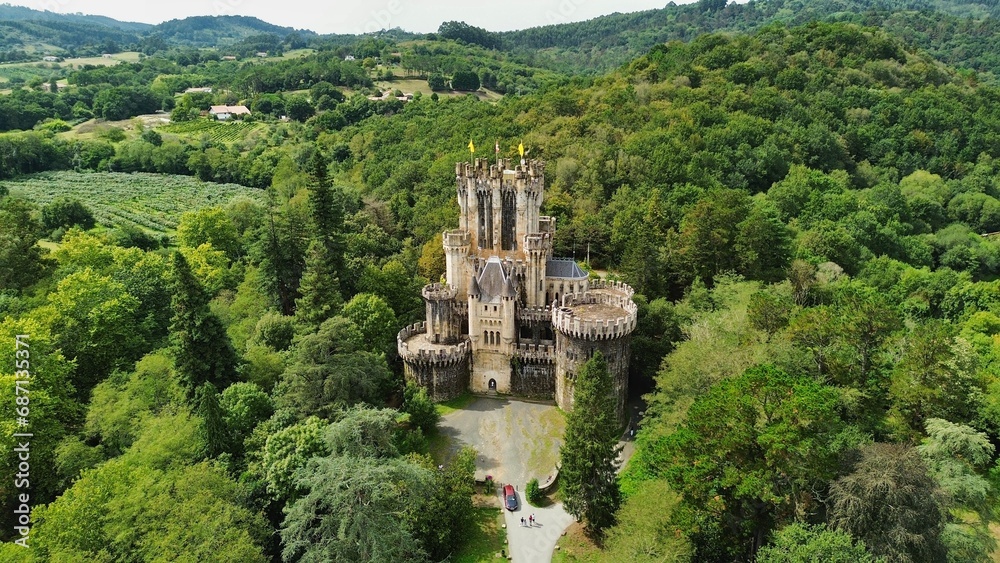 drone photo Butron castle, Castillo de butron Spain Europe