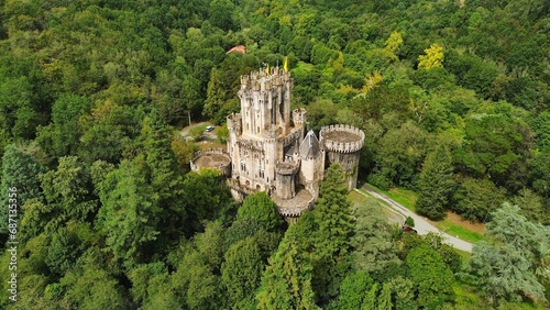 drone photo Butron castle  Castillo de butron Spain Europe