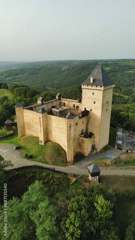 drone photo Mauvezin castle, Château de Mauvezin France Europe