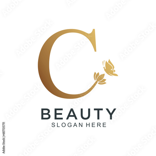 Vector letter c design with creative unique element idea concept and icon