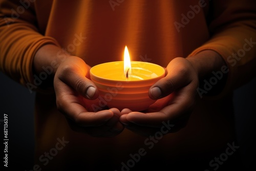 person holding a burning candle