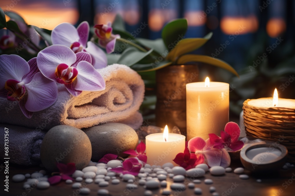 spa still life with candles spa still life with candles
