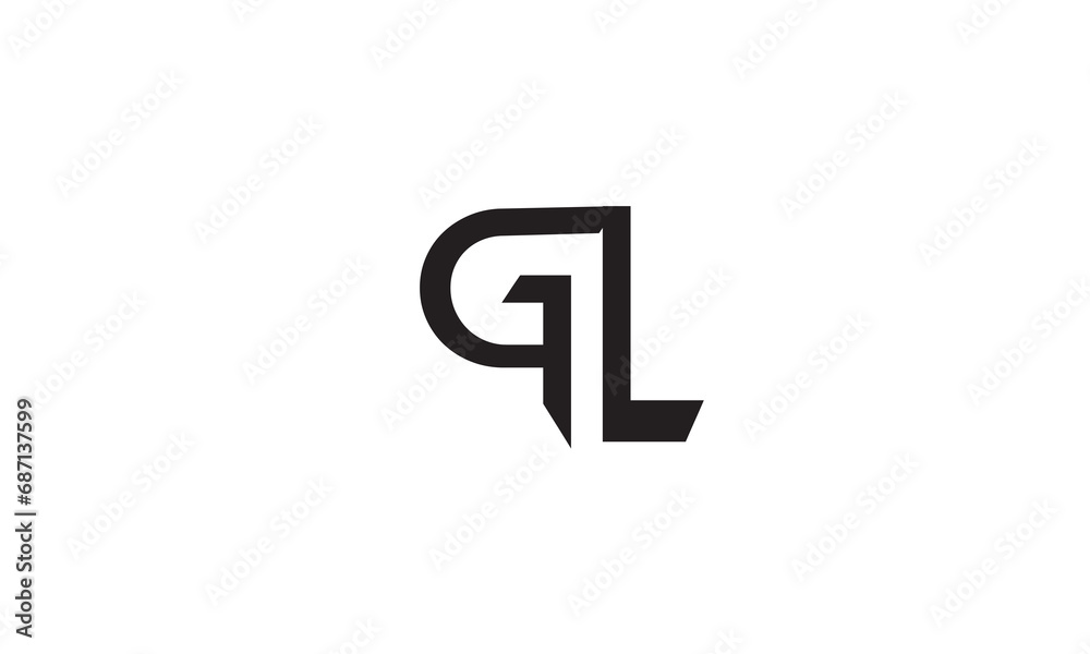 GL, LG, G, L Abstract Letters Logo Monogram GL, LG, G, L Abstract Letters Logo Monogram