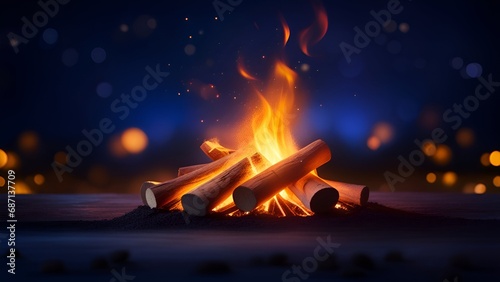 Illustration of bonfire for Lohri.