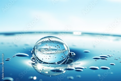 water drop on blue background