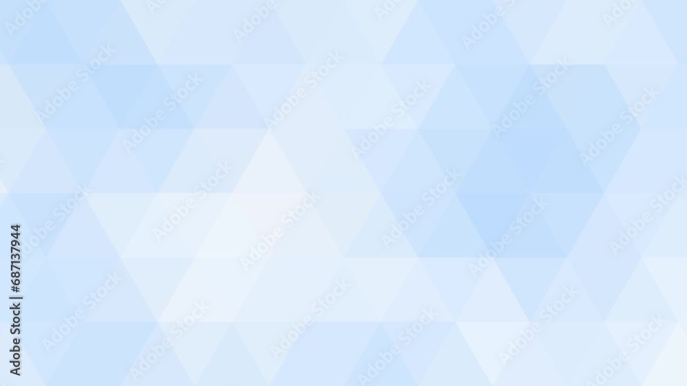 Triangles background with blue and white triangles as mosaic background with abstract shapes in blue and white color shades as futuristic background in polygonal style as light and cool colors of ice