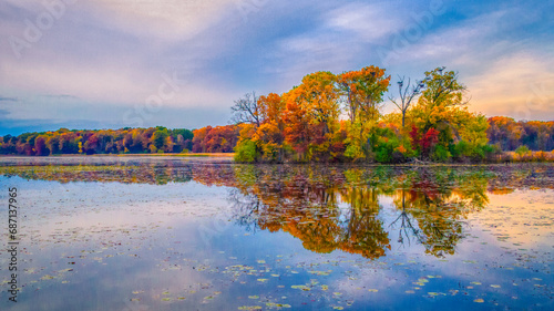 Canvastavla Heron Island in Kensington Metro Park, Milford, MI