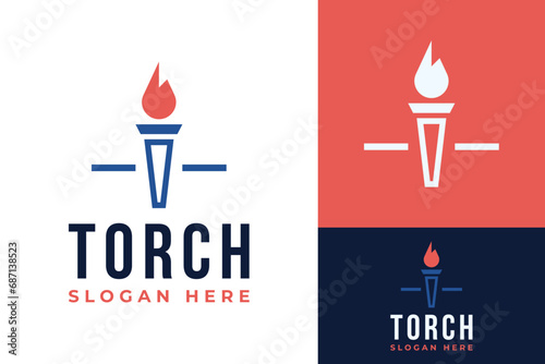 Modern Torch Law Attorney Firm Logo Design Branding Template