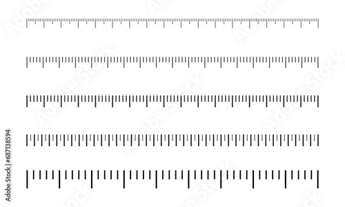 Inch black lines. Measuring instrument. Measure isolated lines. Ruler scale icon. Vector ruler lines on a white background. EPS 10