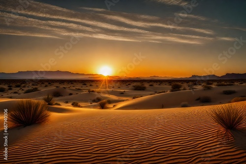 sunset in the desert