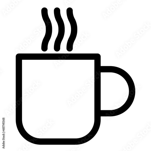 Coffee icon with cup and hot smoke