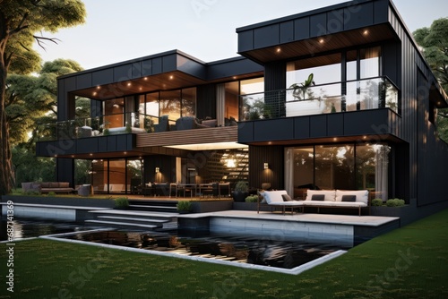luxury home in the morning