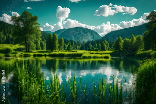 landscape with lake and mountains © Muhammad