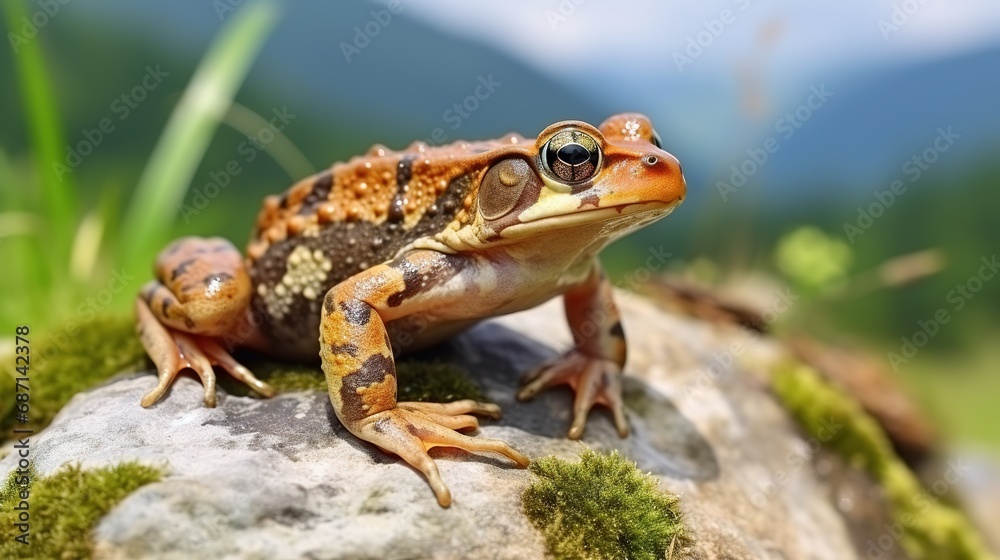 Obraz premium Frog Resting on a Rock