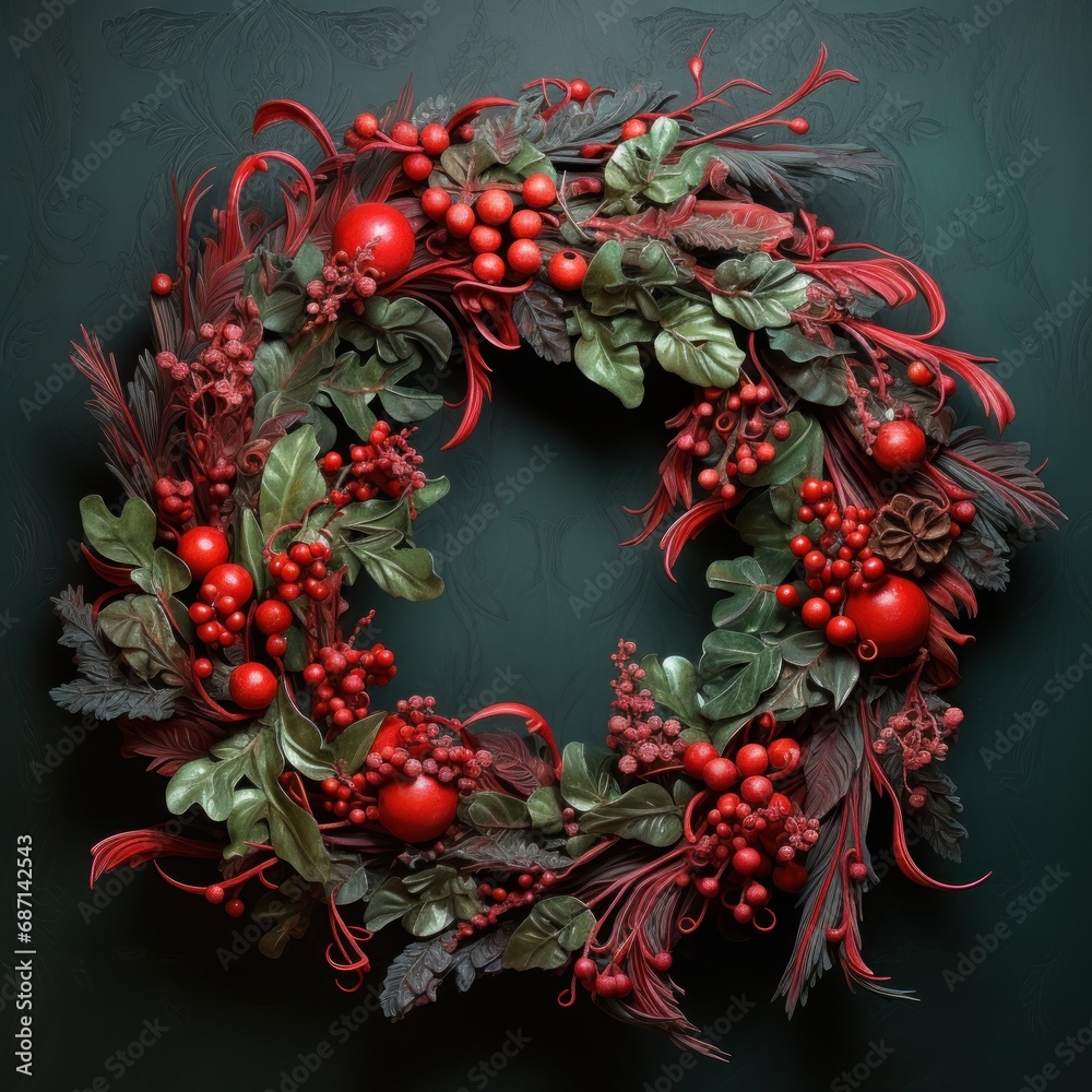 christmas wreath on a wooden door christmas wreath on a wooden door