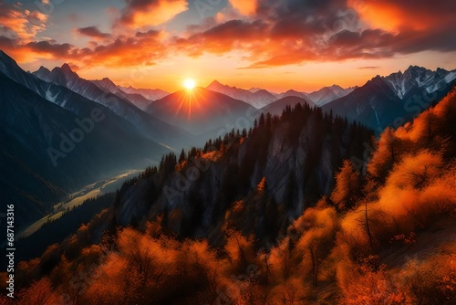 sunset in the mountains © Muhammad