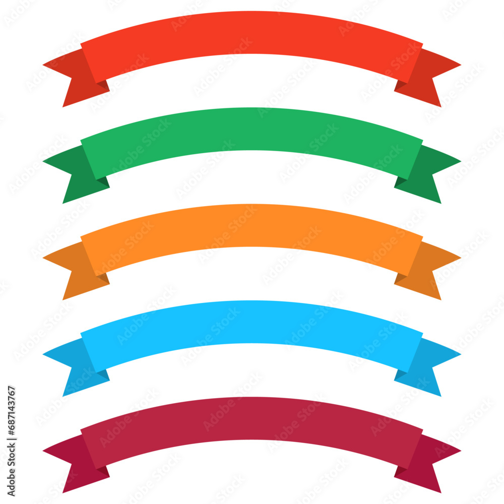 Banner with colorful ribbons, icon, label, title field, clipart, png, isolated on transparent background.