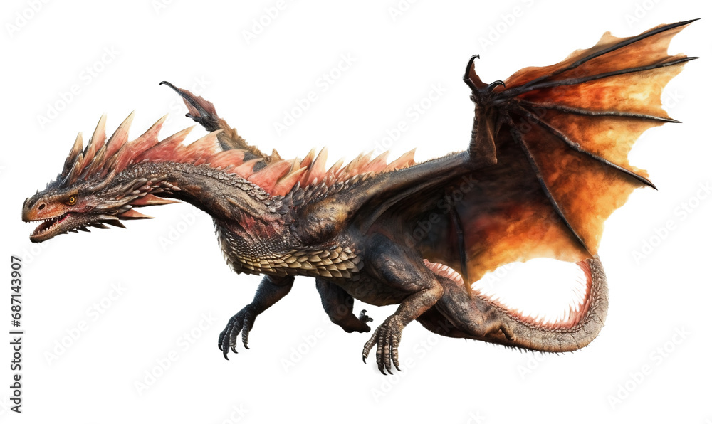 dragon on white