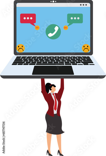 Businesswoman Information overload
