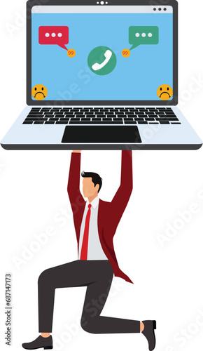 Businessman Information overload