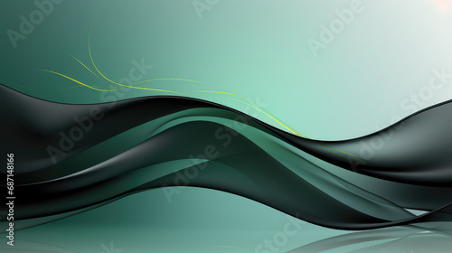 Vibrant green waves flow dynamically across a modern abstract backdrop with a soft green gradient.